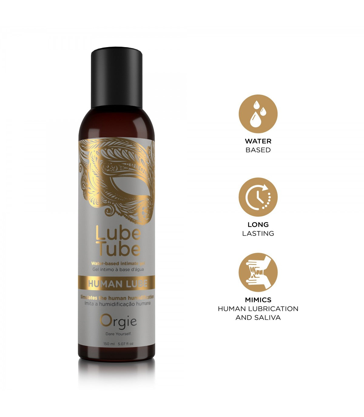 Lubricante íntimo Orgie Lubricante Natural Imita Lubricación Natural 150 Ml | Hidratación y deslizamiento suave