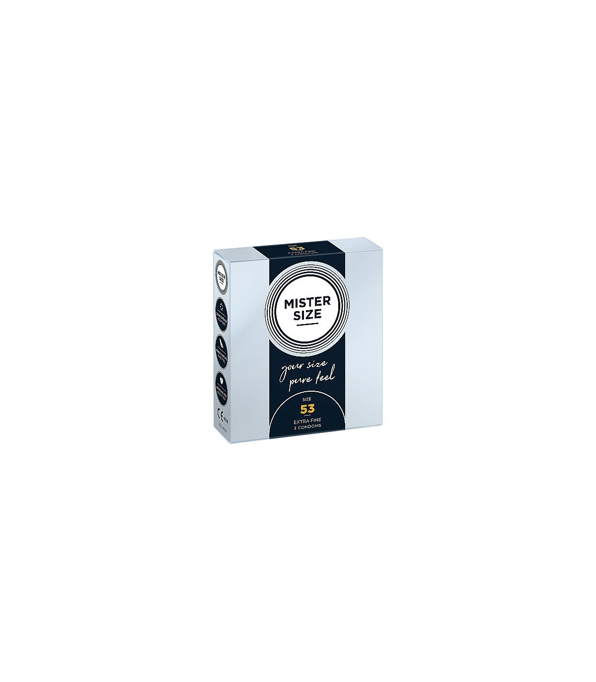 Preservativos Mister Size Preservativos Preservativos Mister Size Pure Feel Extra Fino 53 Mm 3 Uds | Protección segura y placer natural