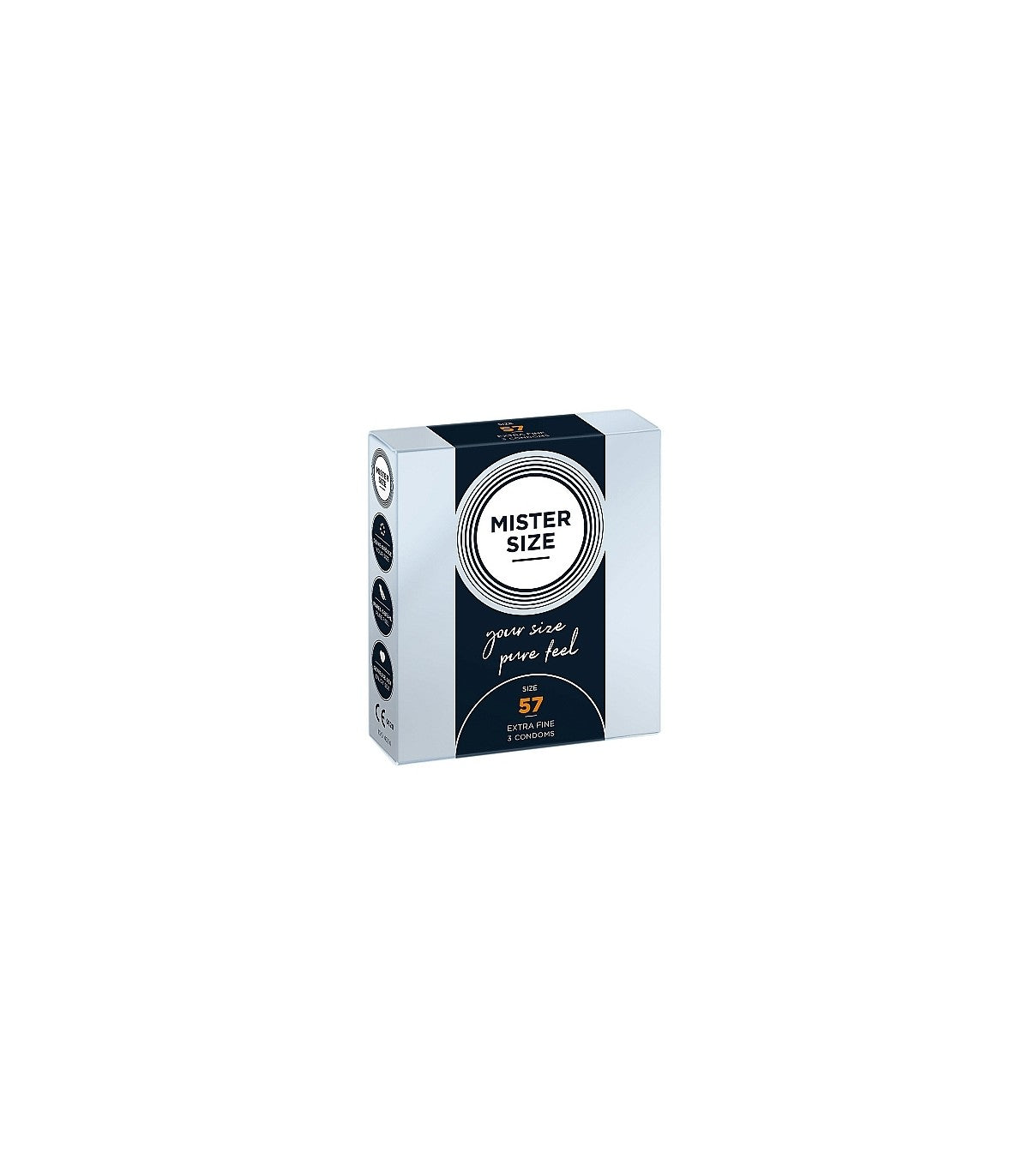 Preservativos Mister Size Preservativos Preservativos Mister Size Pure Feel Extra Fino 57 Mm 3 Uds | Protección segura y placer natural