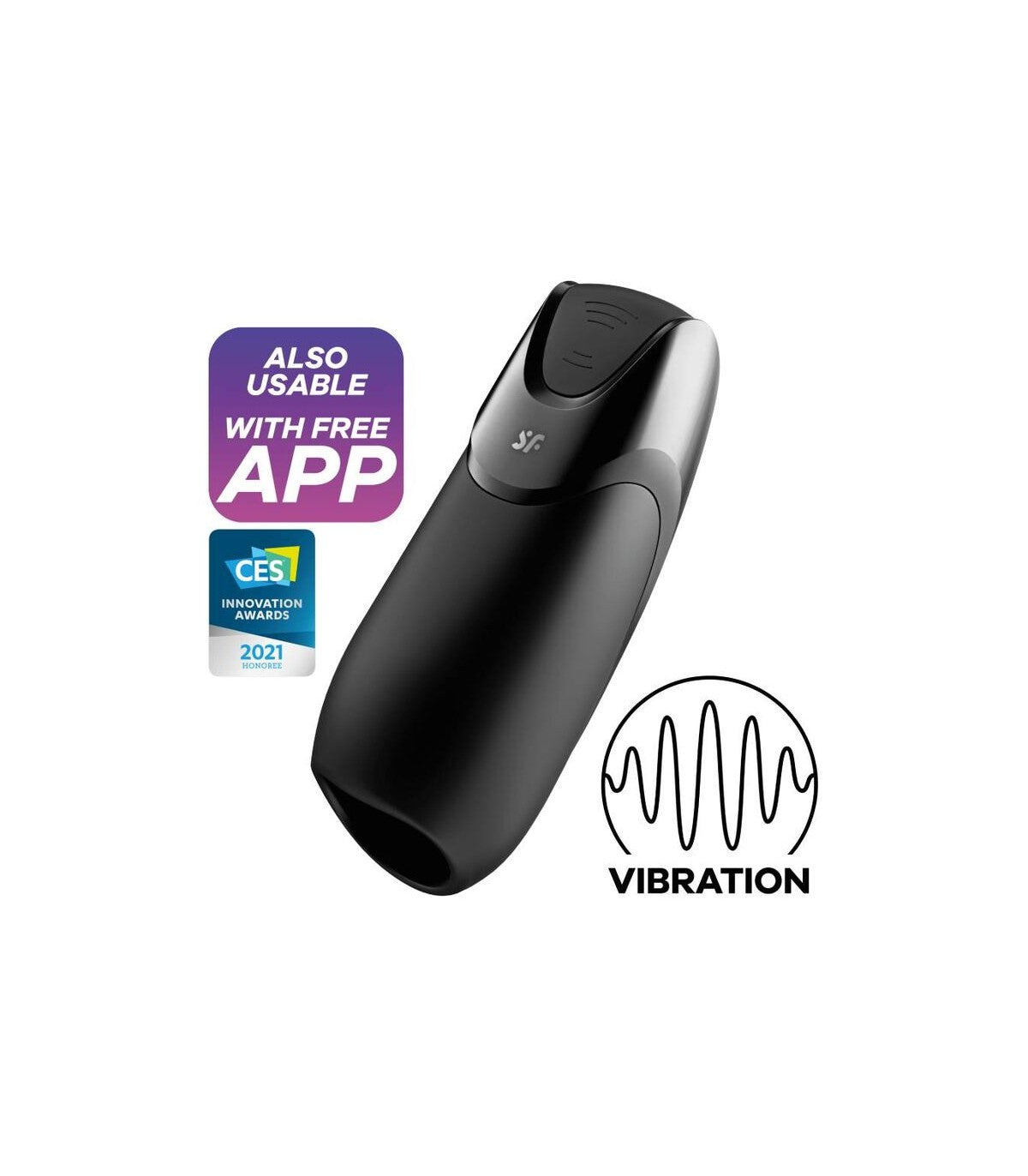Succionador de clítoris Satisfyer Satisfyer Men Vibration+ App Black | Estimulación sin contacto y placer intenso