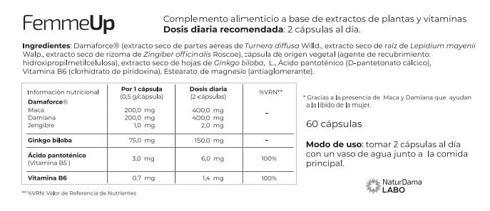 FemmeUp Libi2 - Suplemento alimenticio para apoyar el bienestar femenino - GLORYA BENDITA