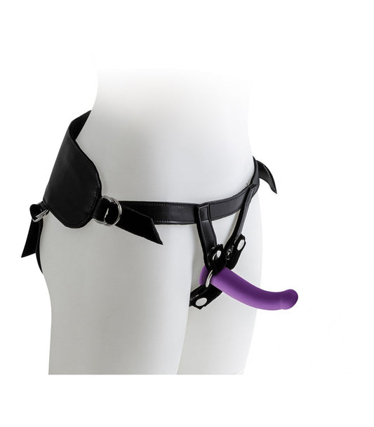 Consolador realista Virgite - She Has The Power Arnés Con Dildo Morado Talla S | Textura natural y placer profundo