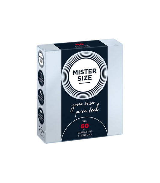 Preservativos Mister Size Preservativos Preservativos Mister Size Pure Feel Extra Fino 60Mm 3 Uds | Protección segura y placer natural