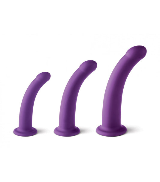 Consolador realista Virgite - She Has The Power Set De 3 Dildos Talla S / M / L Morados | Textura natural y placer profundo