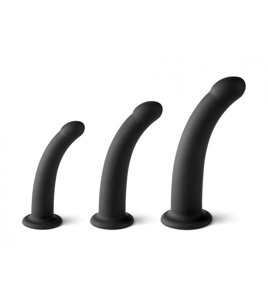 Consolador realista Virgite - She Has The Power Set De 3 Dildos Talla S / M / L Negros | Textura natural y placer profundo
