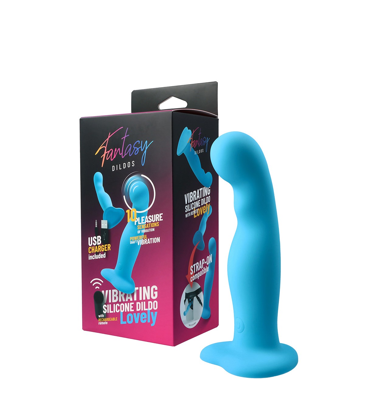 Consolador realista Virgite - Fantasy Dildos Vibrating Silicone Dildo "Lovely" W/ Remote Control | Textura natural y placer profundo